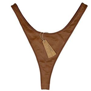 SKIMS Wet Jersey Dipped Thong Panties Copper Small